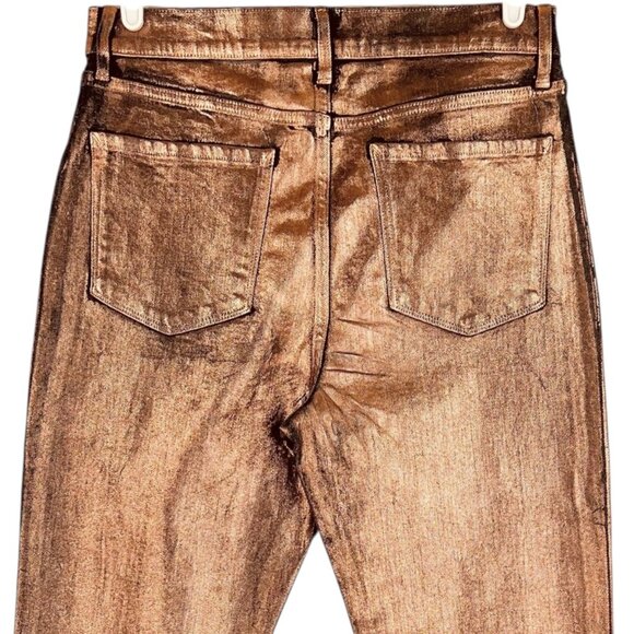 a.n.a. Women’s High-Rise Straight Stretch Metallic Effect Copper Jeans Sz 10 NWT - Picture 4 of 14